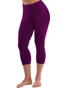 19 High Waist Crop Tight Capris plum_yogastudio