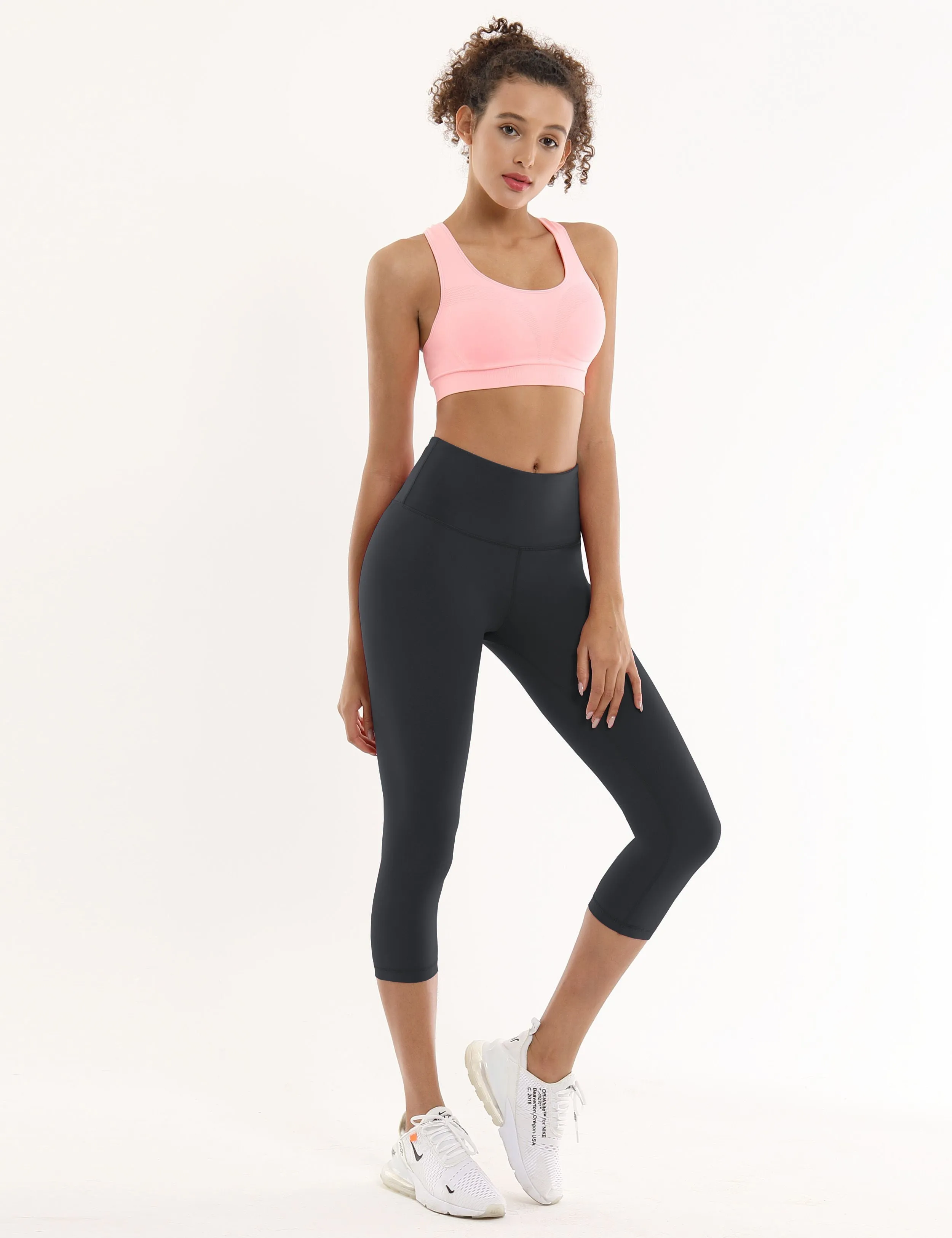 19 High Waist Crop Tight Capris shadowcharcoal_yogastudio