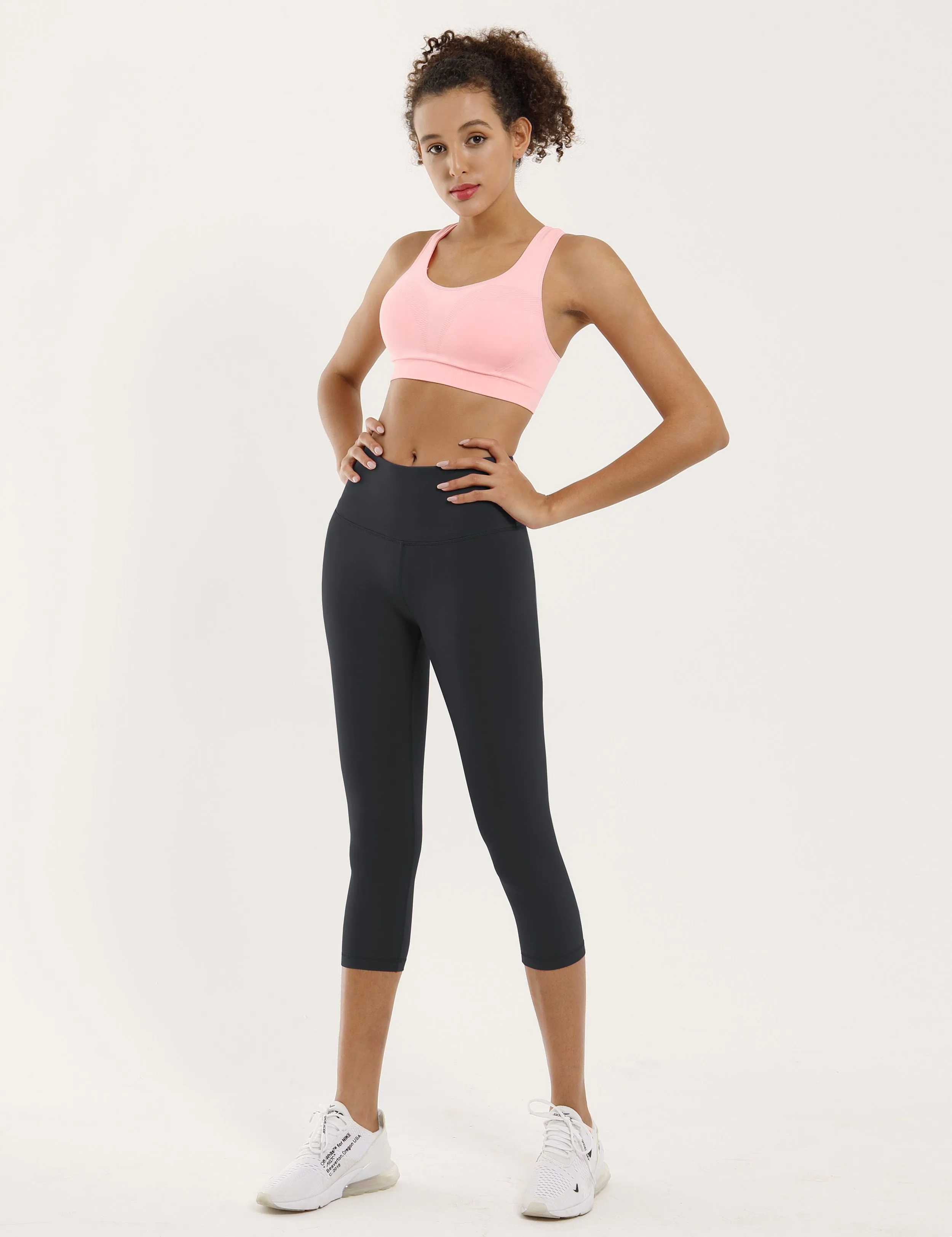 19 High Waist Crop Tight Capris shadowcharcoal_yogastudio