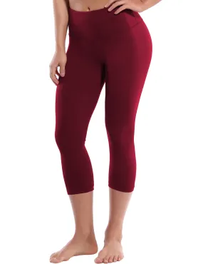 19" High Waist Crop Tight Capris cherryred