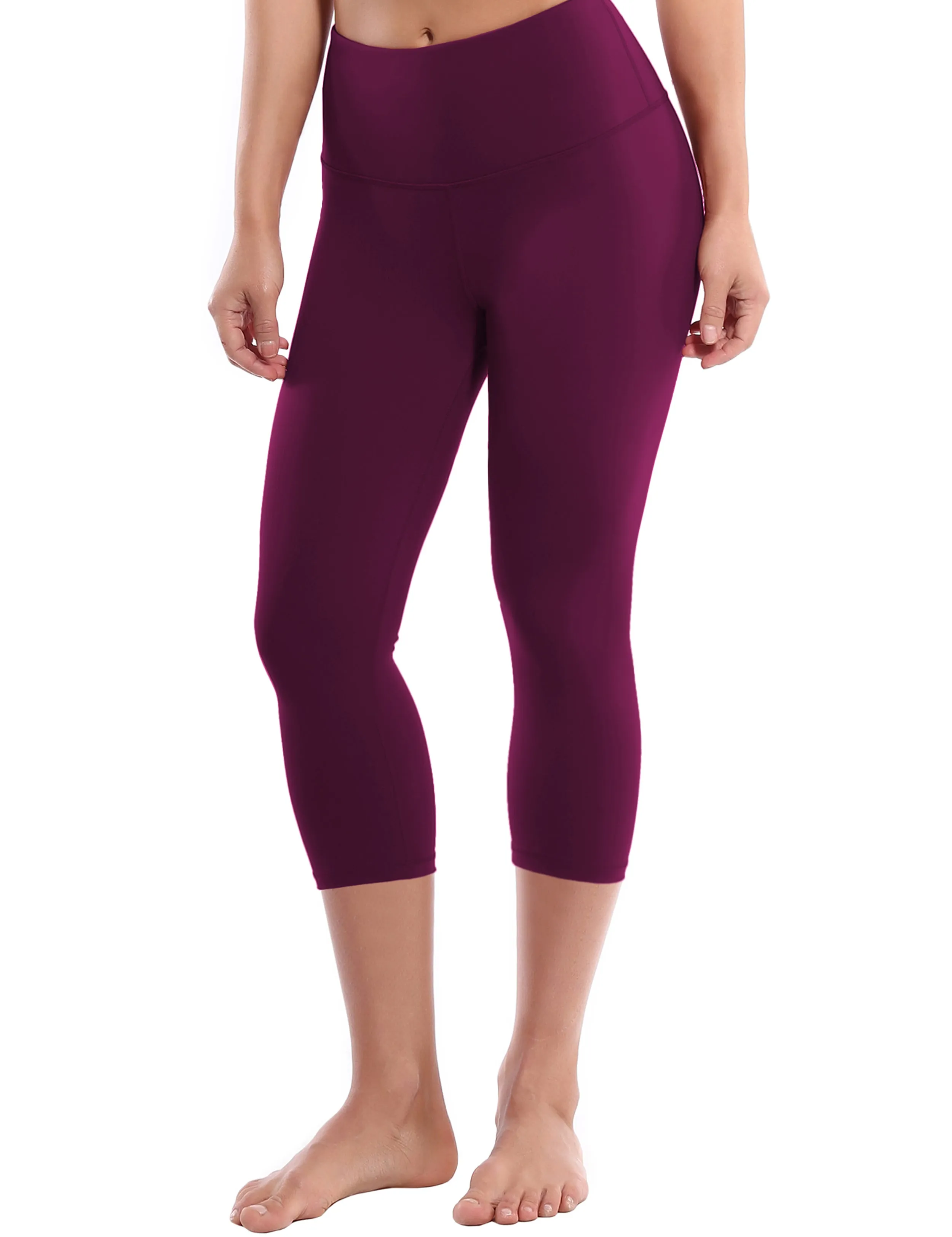 19" High Waist Crop Tight Capris grapevine