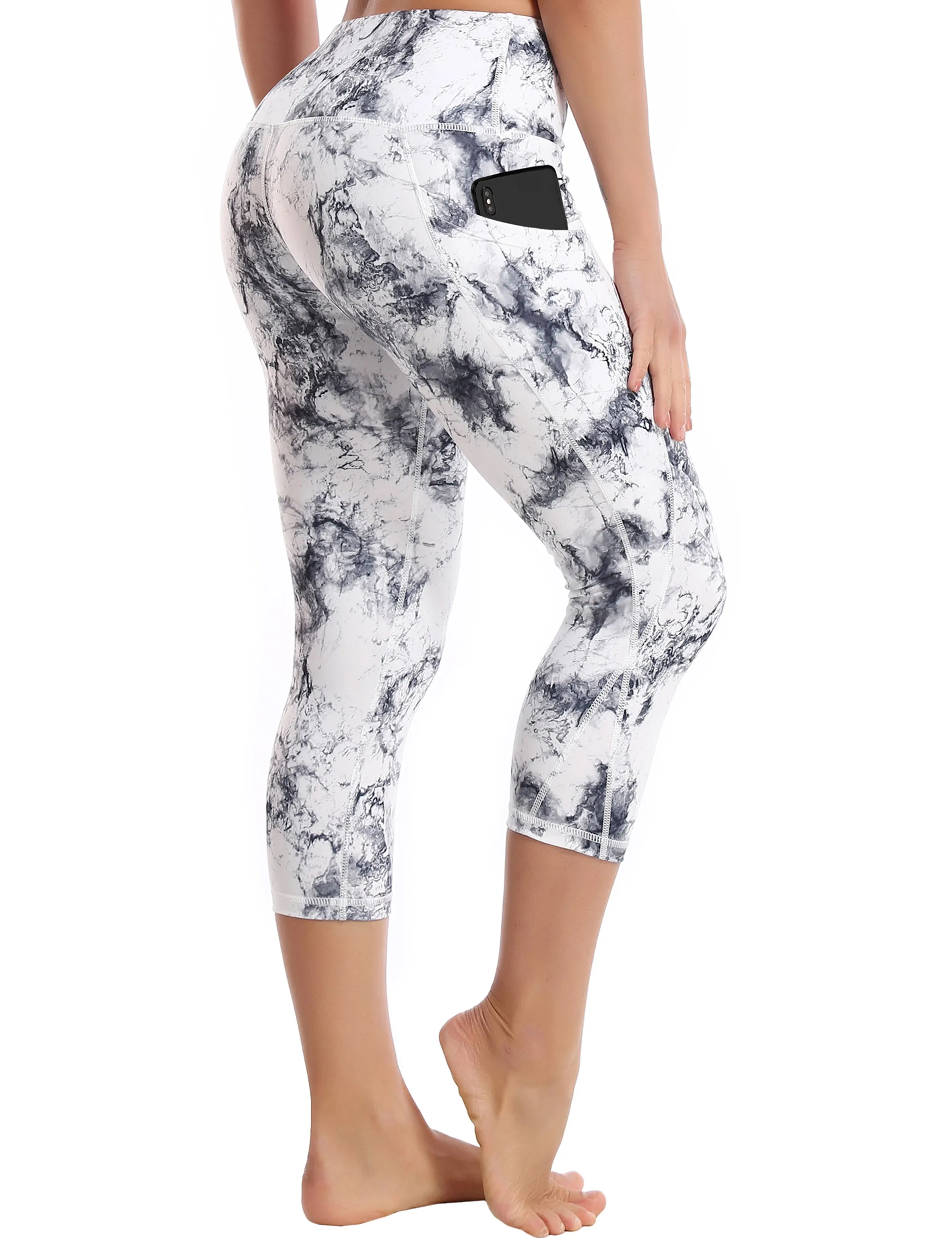 19" Printed Side Pockets Capris arabescato