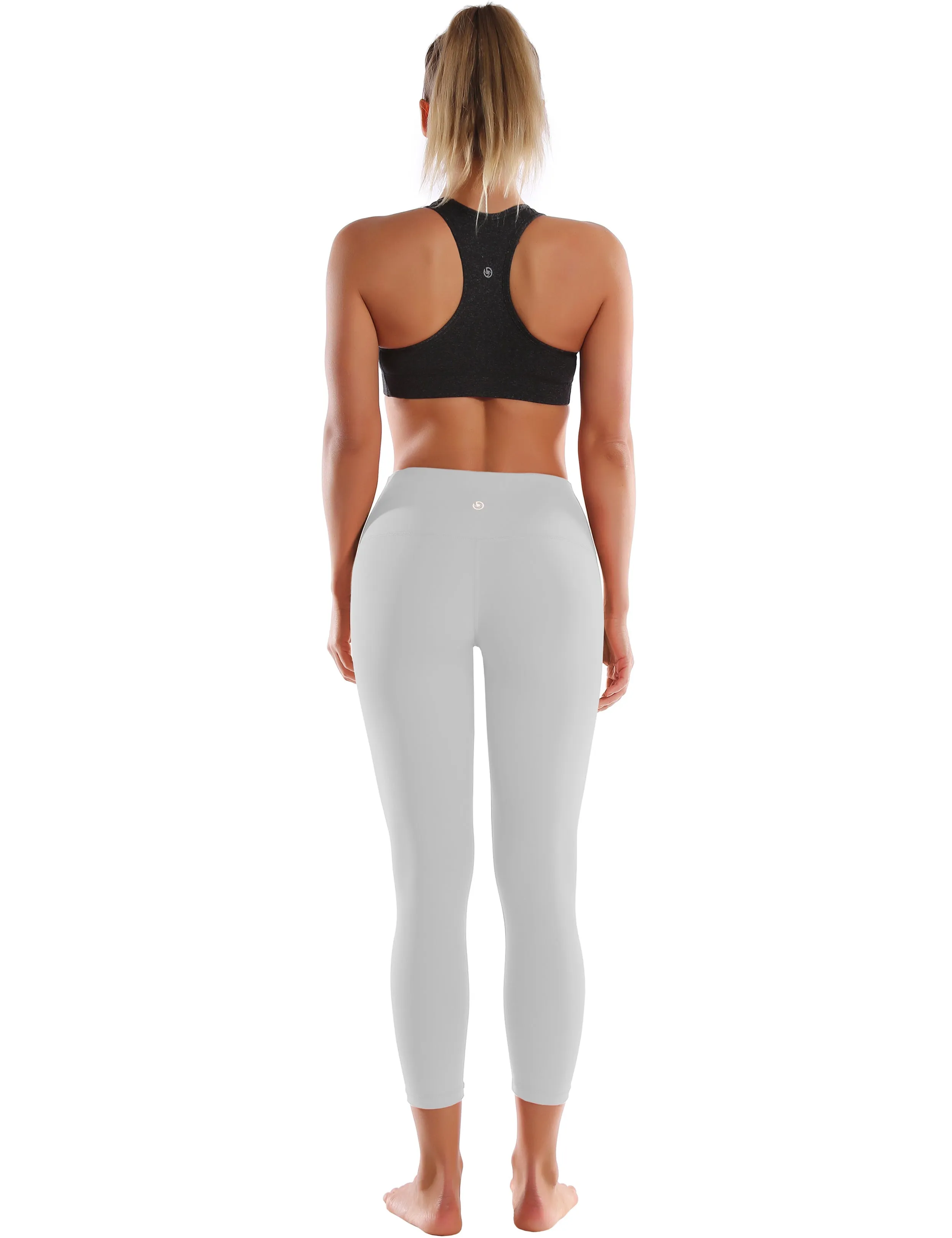 22 High Waist Crop Tight Capris lightgray_yogastudio