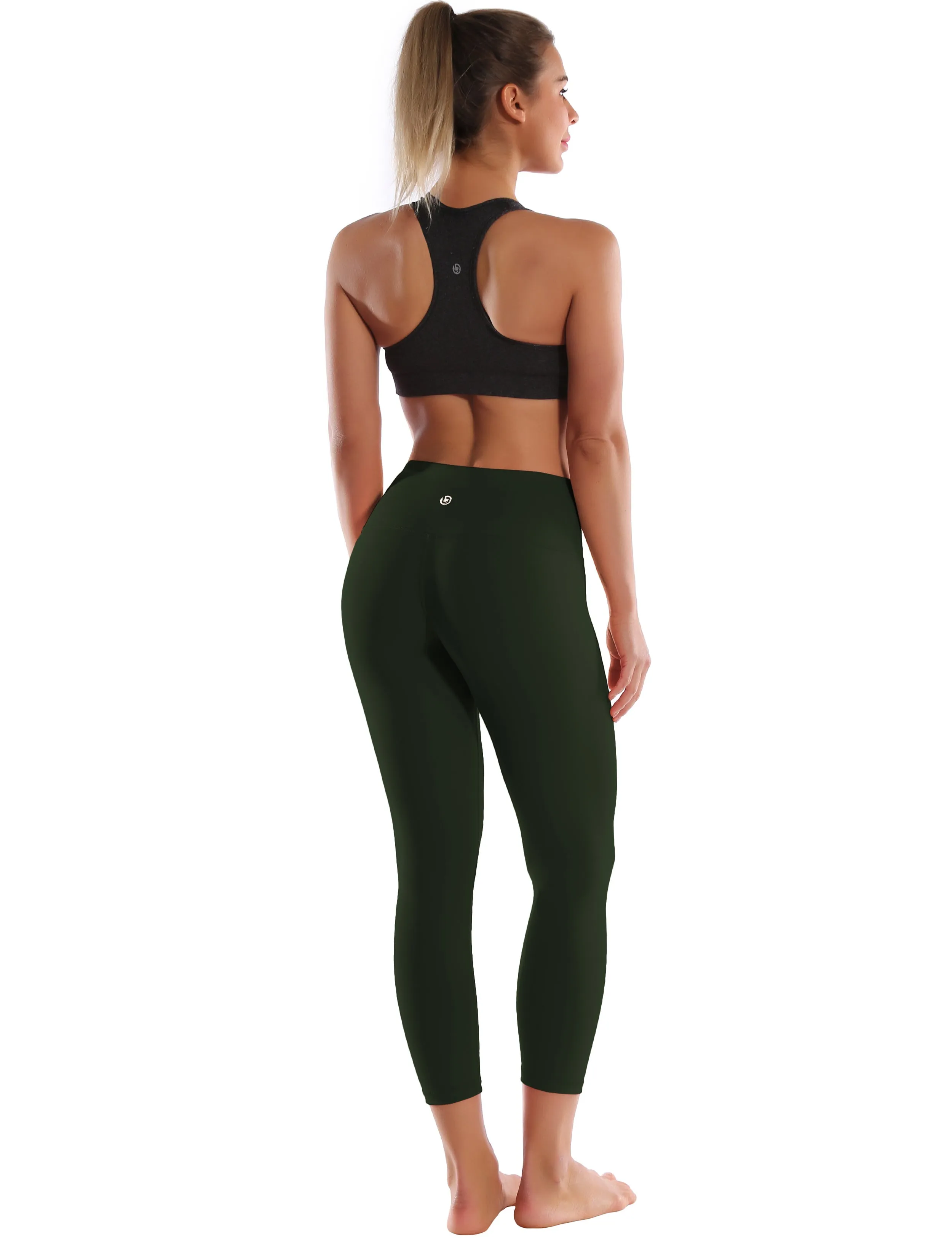 22 High Waist Crop Tight Capris olivegray_yogastudio