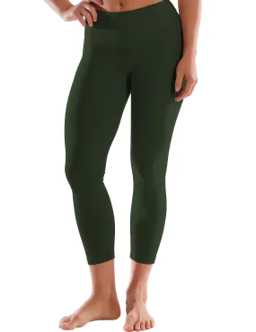 22 High Waist Crop Tight Capris olivegray_yogastudio