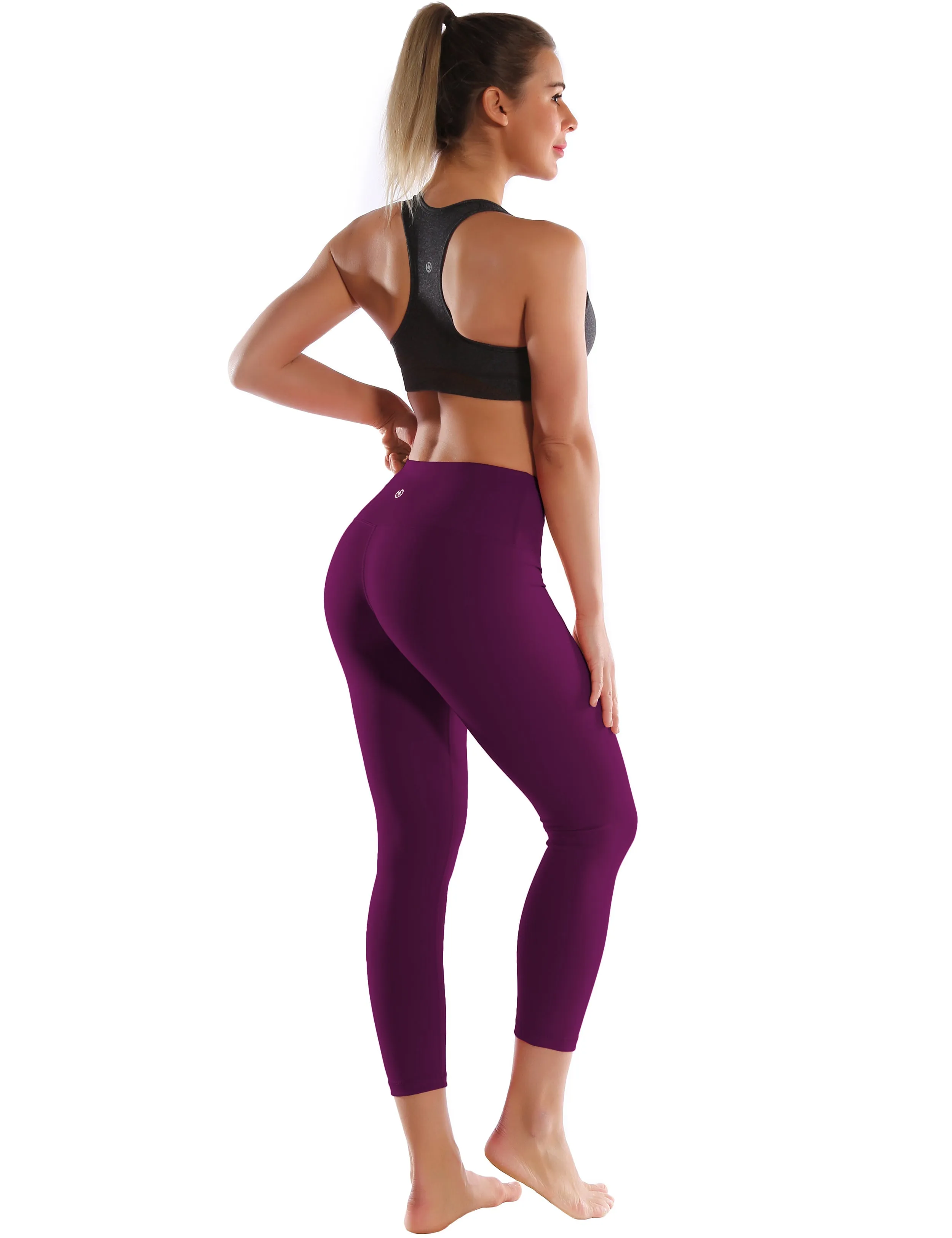 22 High Waist Crop Tight Capris plum_yogastudio