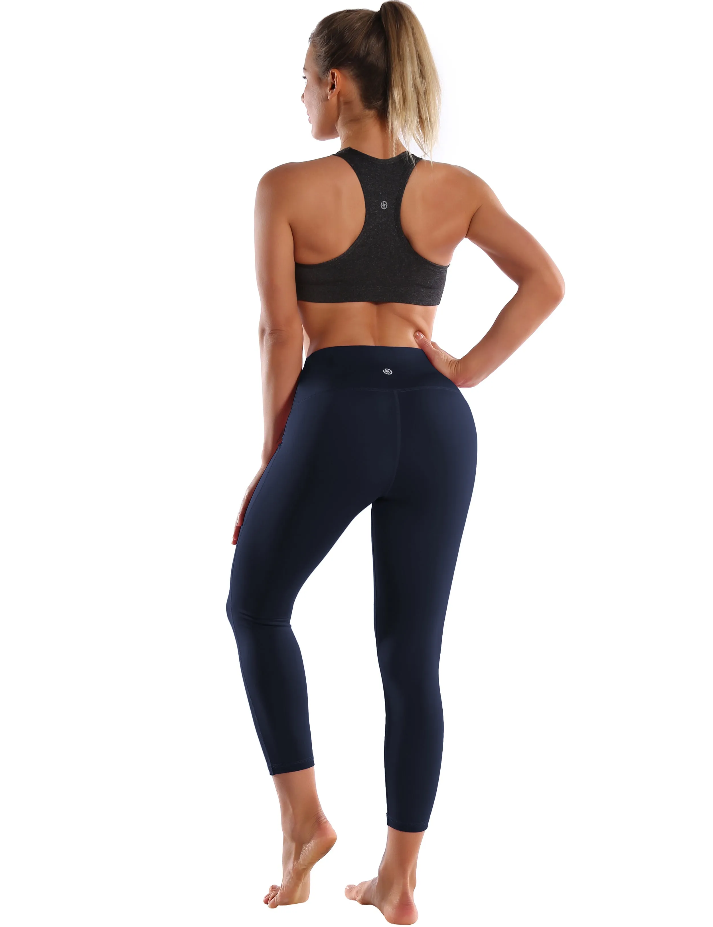 22 High Waist Side Line Capris darknavy_yogastudio