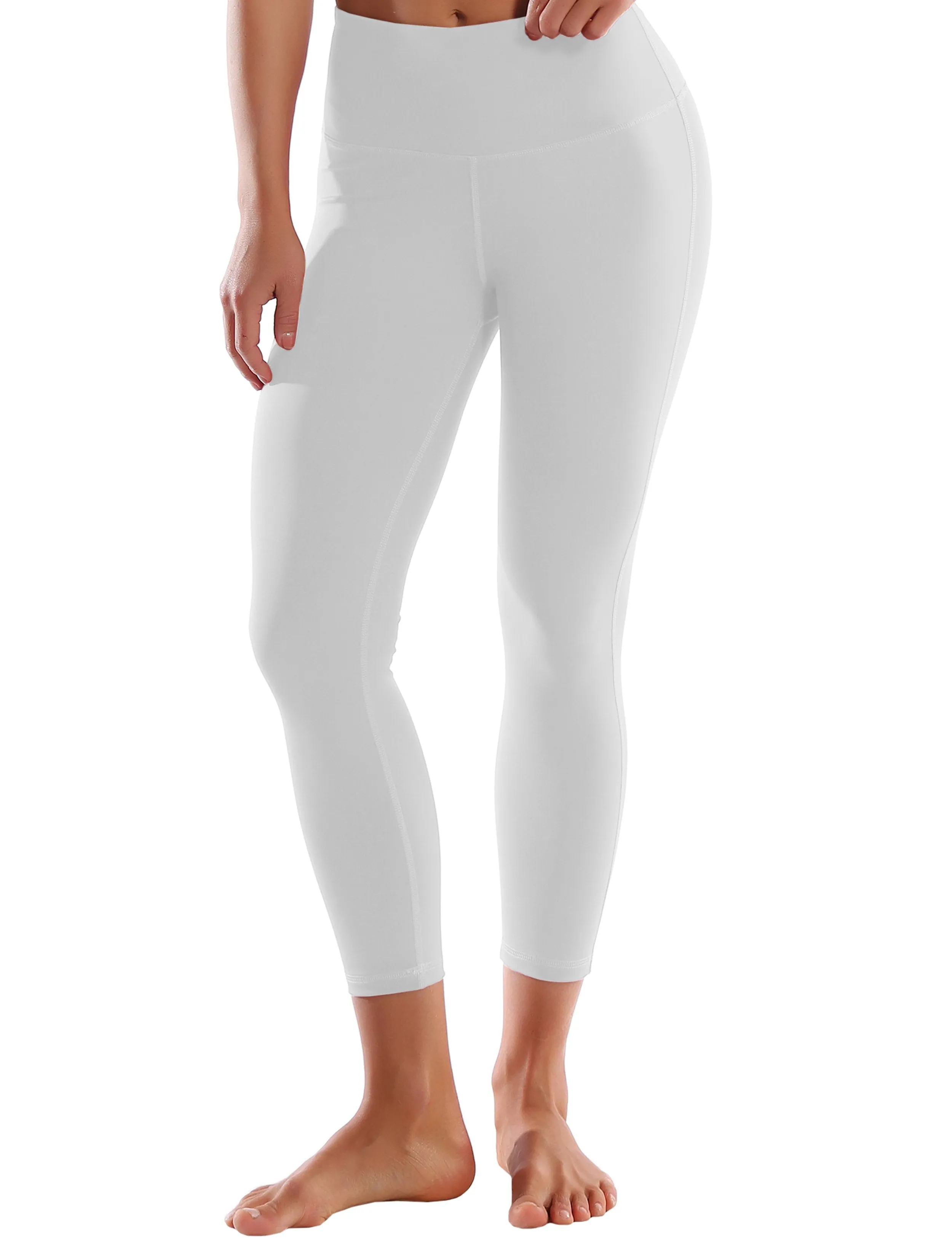 22 High Waist Side Line Capris lightgray ins_yogastudio