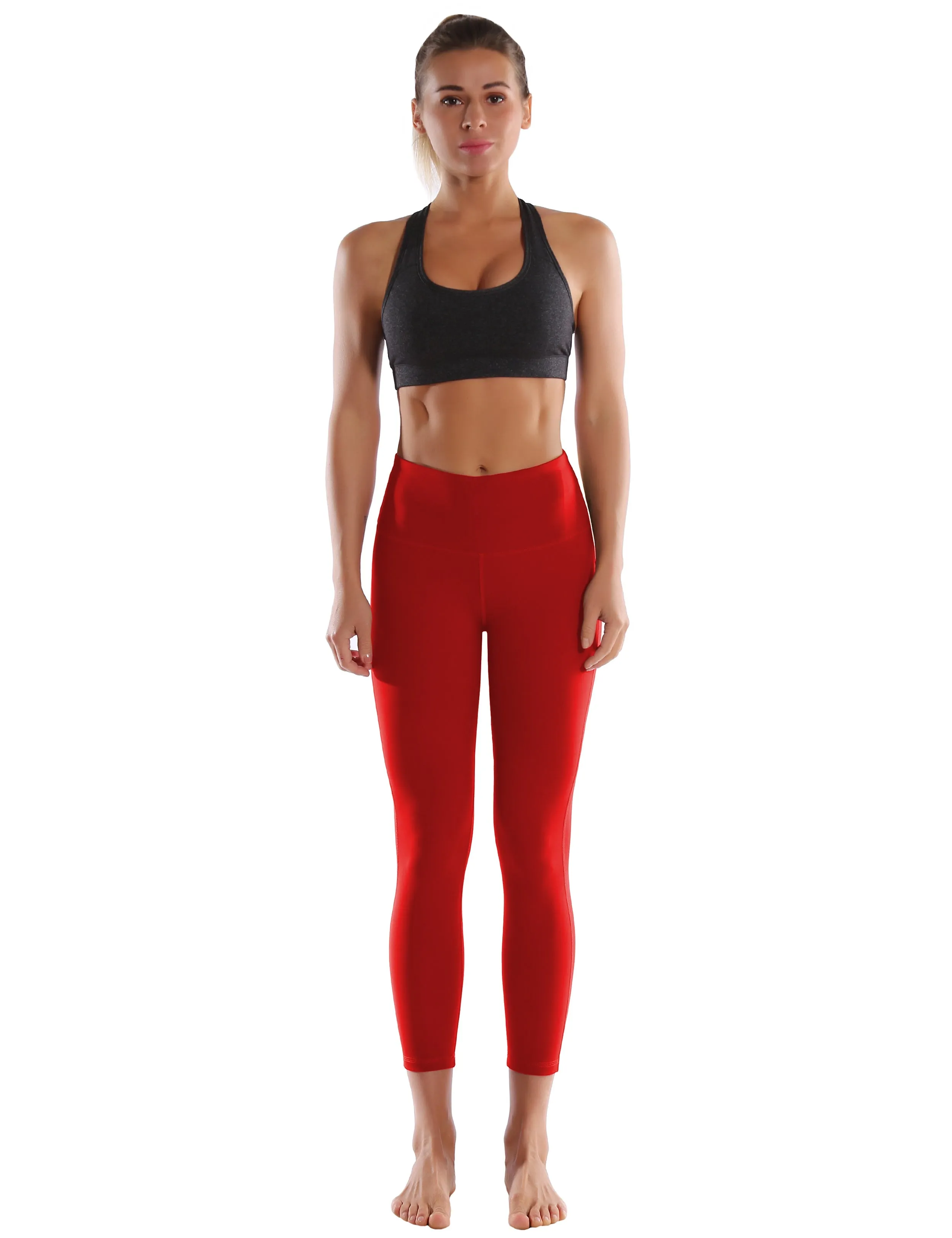 22 High Waist Side Line Capris scarlet_yogastudio