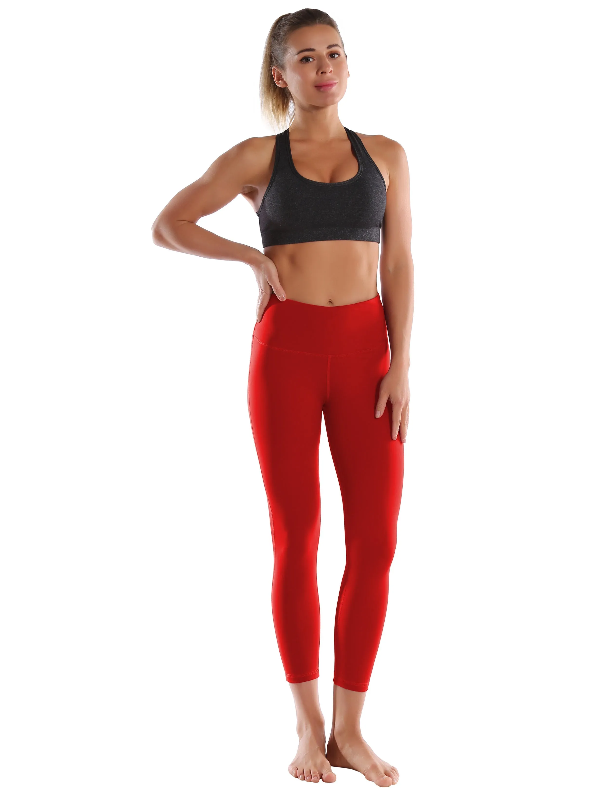 22 High Waist Side Line Capris scarlet_yogastudio