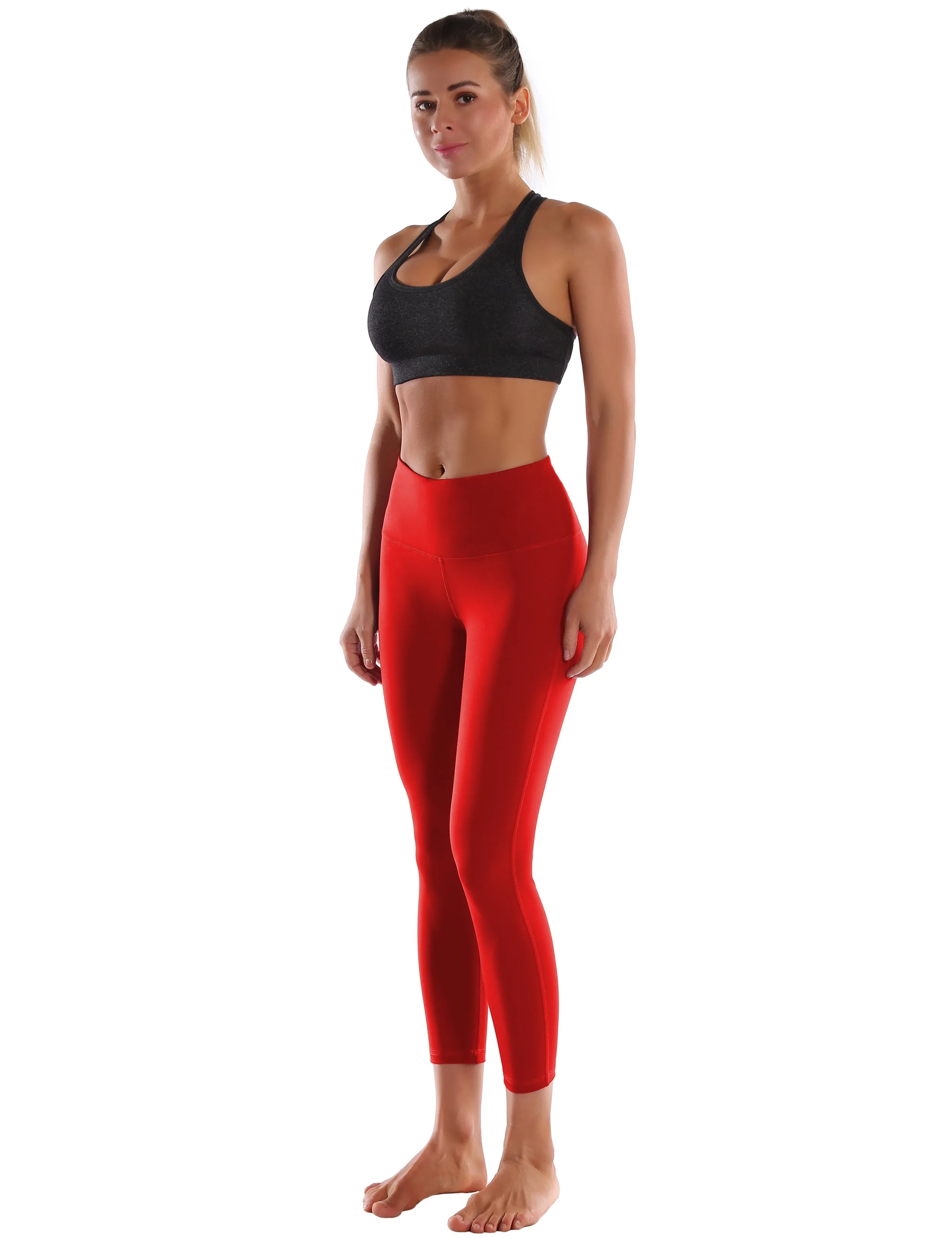 22 High Waist Side Line Capris scarlet_yogastudio