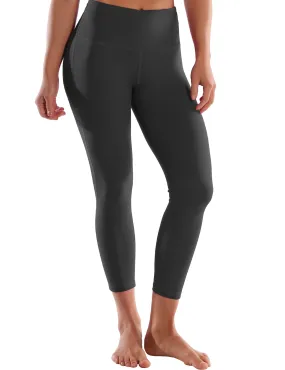 22 High Waist Side Line Capris shadowcharcoal_yogastudio