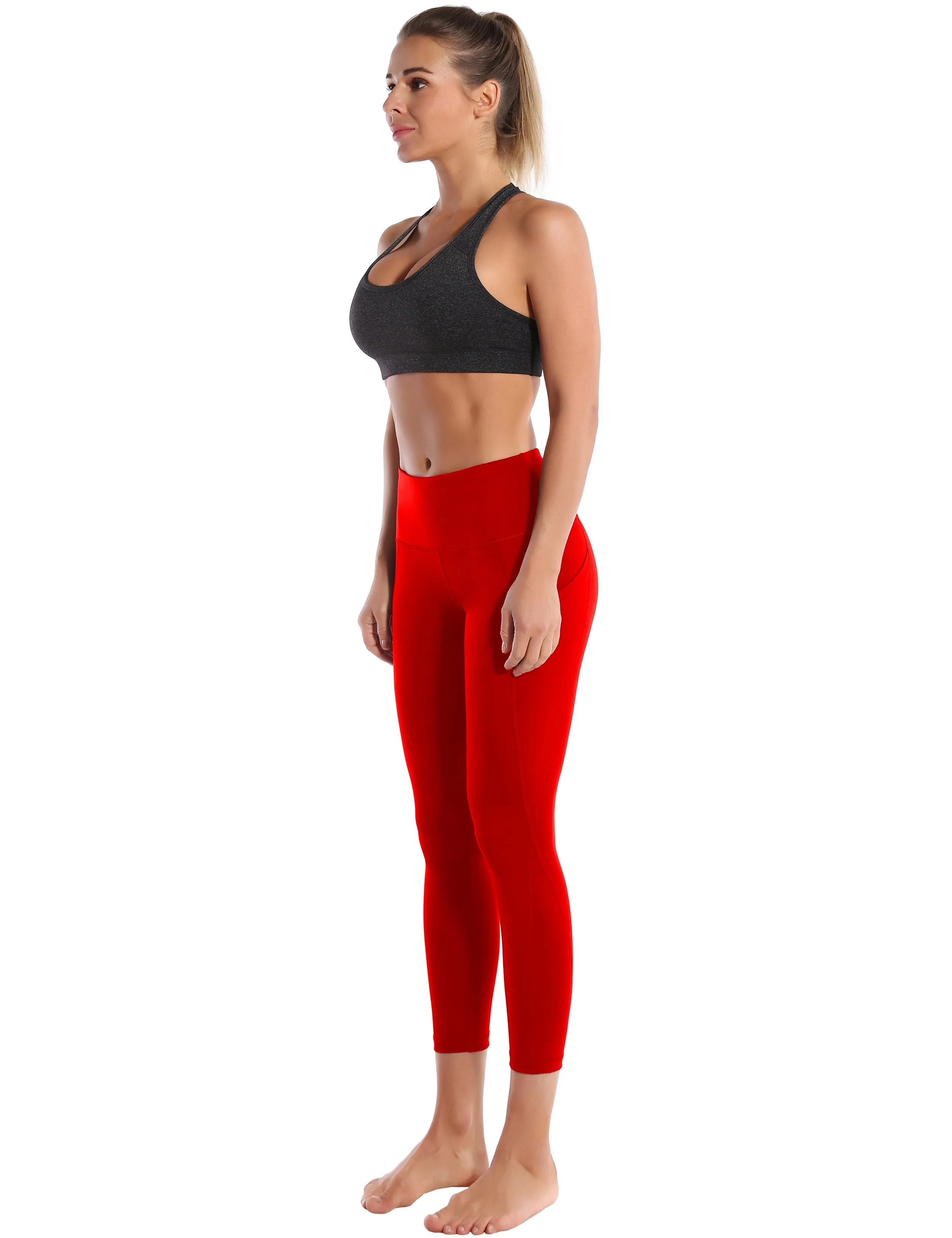 22 High Waist Side Pockets Capris scarlet_yogastudio