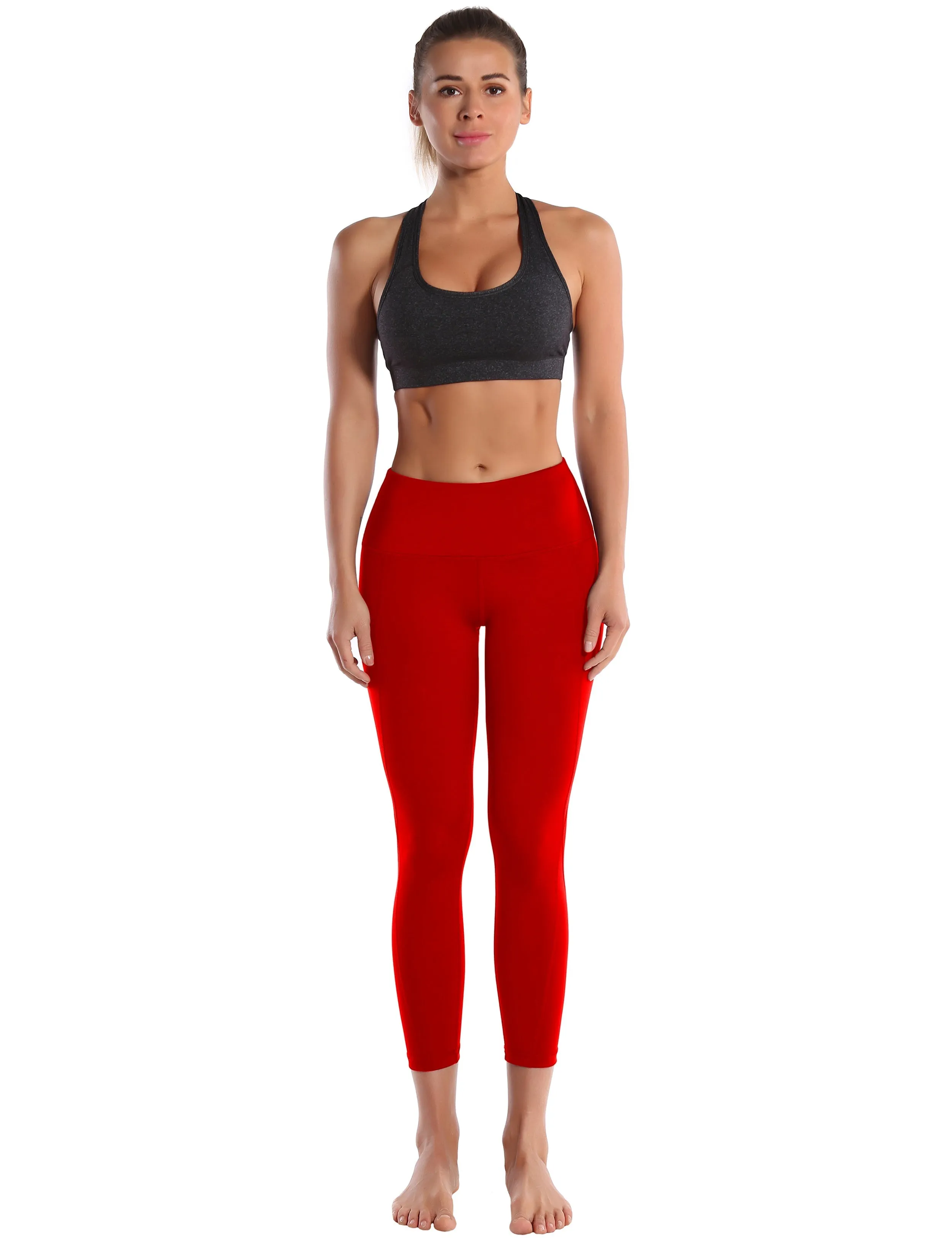 22 High Waist Side Pockets Capris scarlet_yogastudio