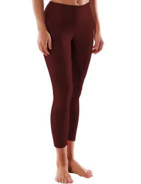 22" High Waist Crop Tight Capris mahoganymaroon