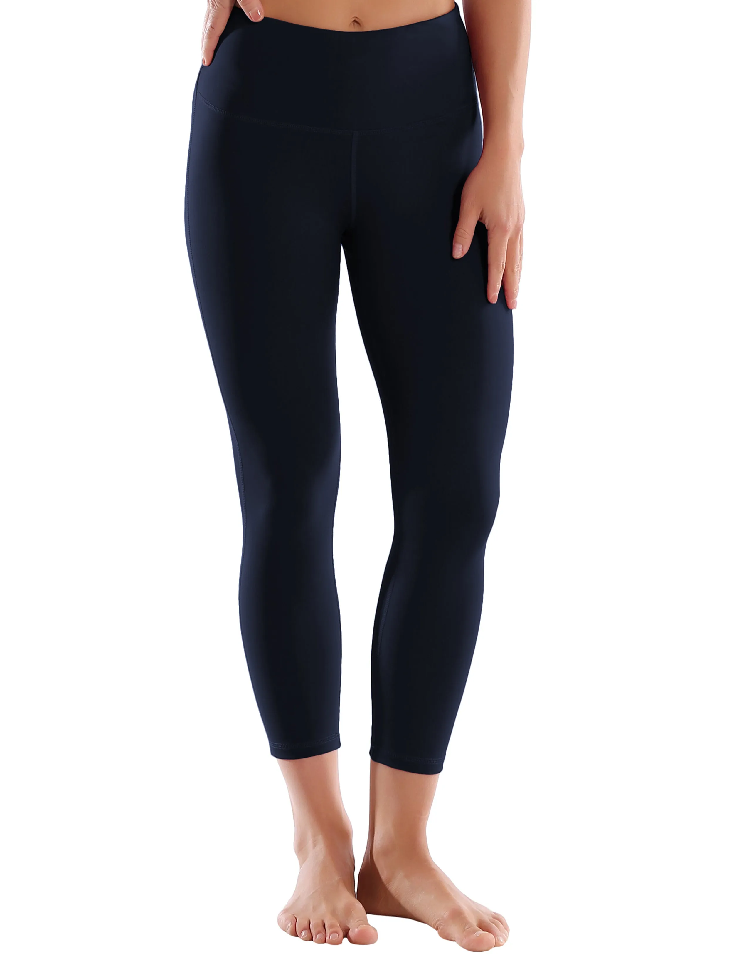 22" High Waist Side Line Capris darknavy