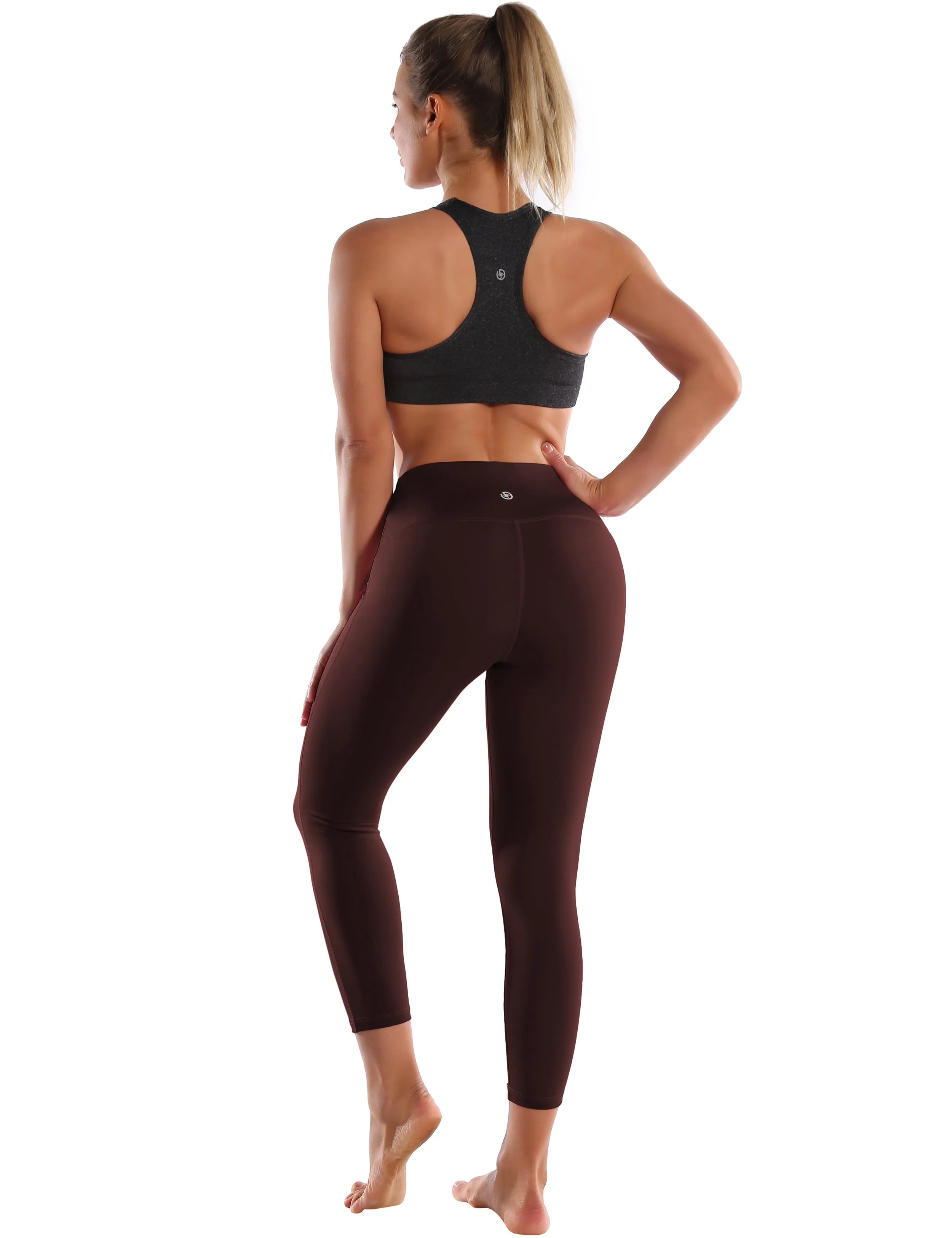 22" High Waist Side Line Capris mahoganymaroon