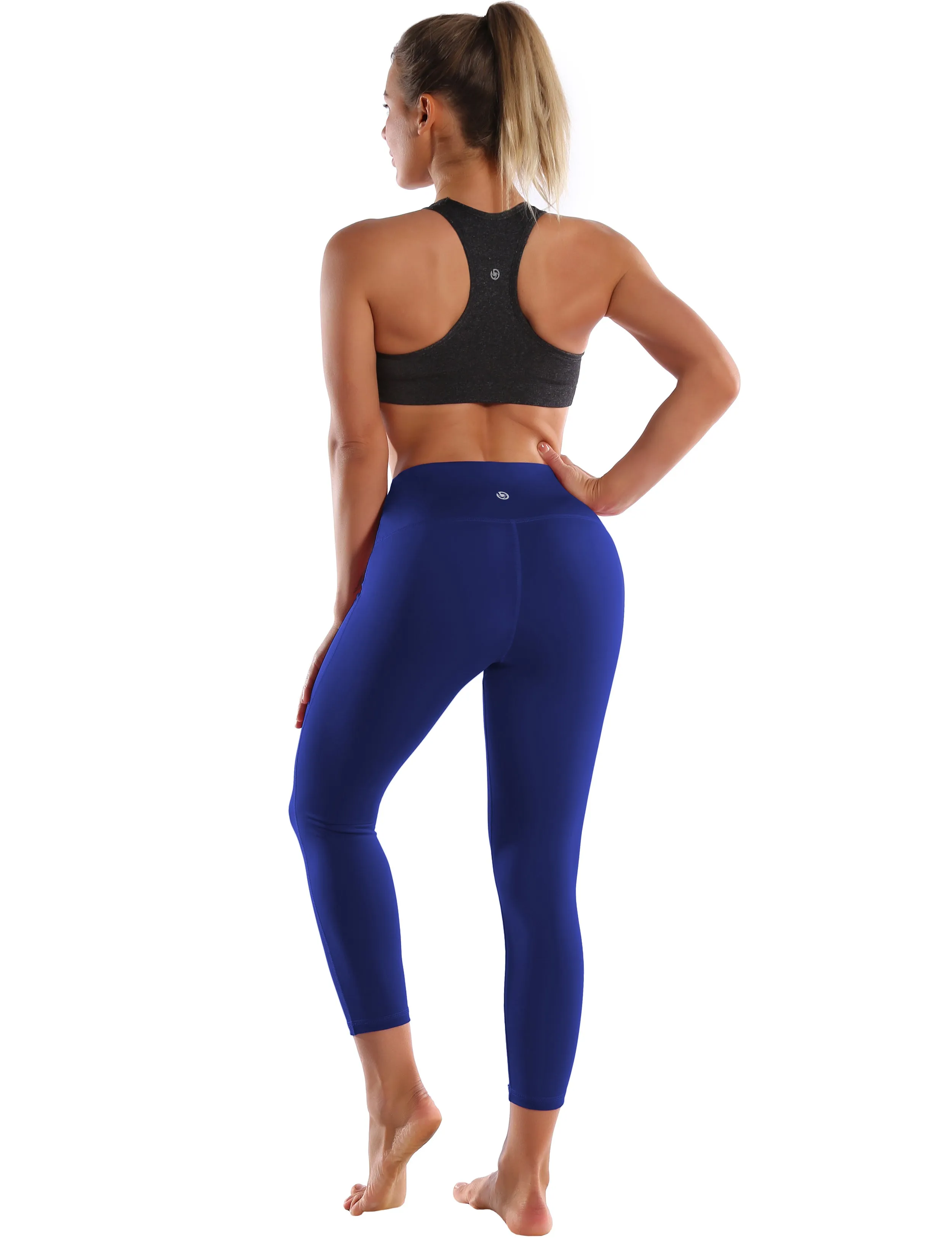 22" High Waist Side Line Capris navy