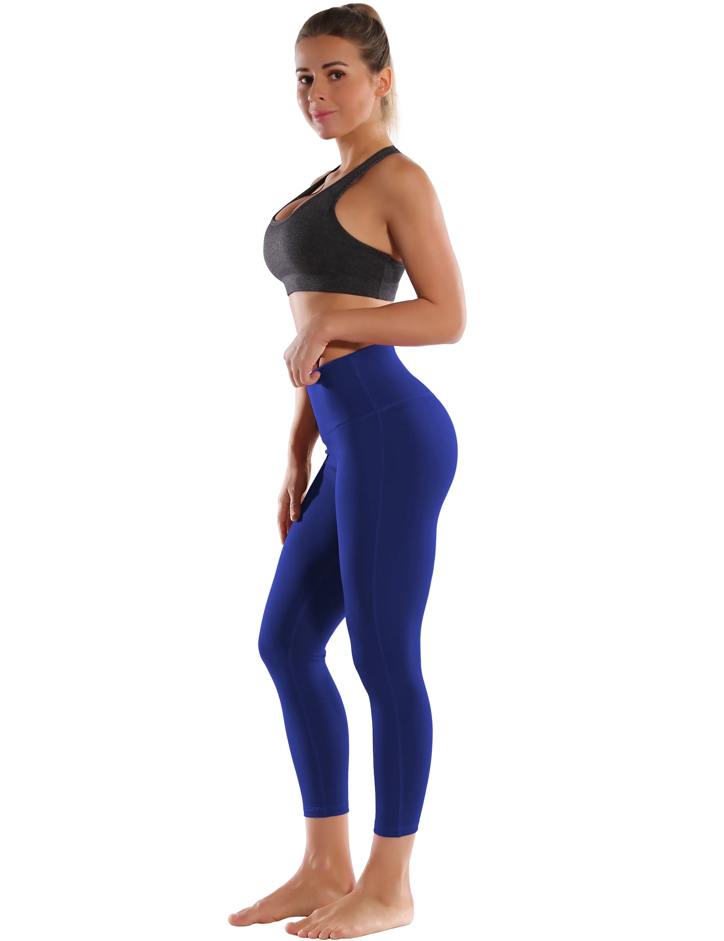 22" High Waist Side Line Capris navy