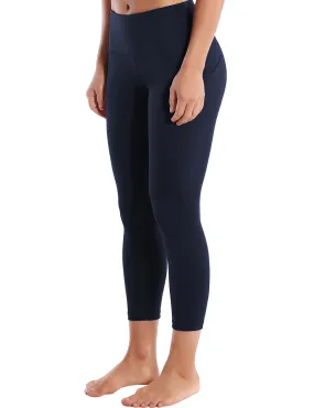 22" High Waist Side Pockets Capris darknavy