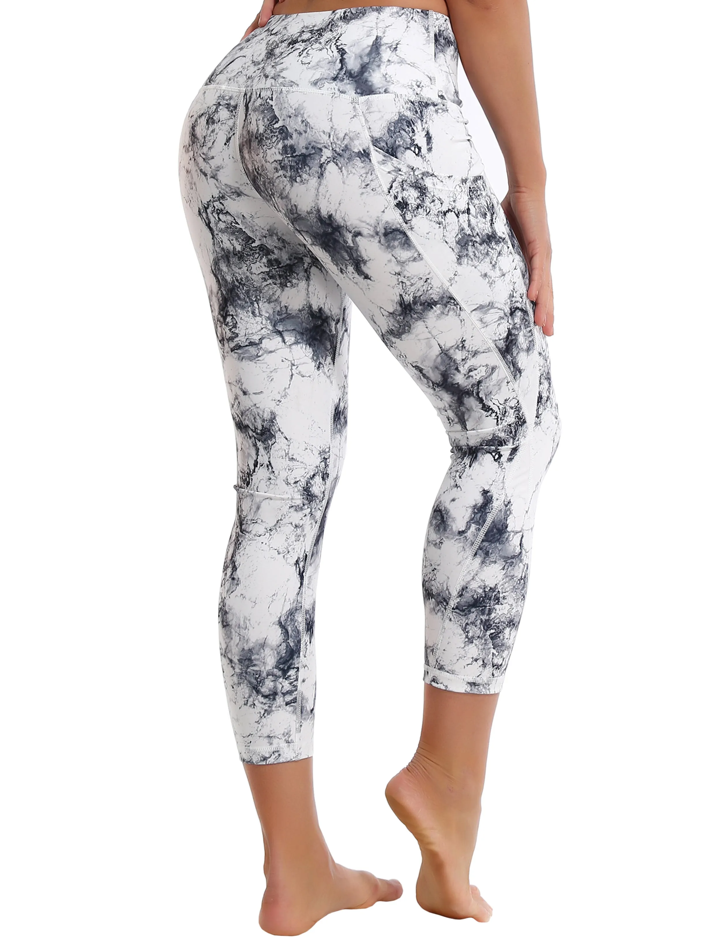 22" Printed Side Pockets Capris arabescato