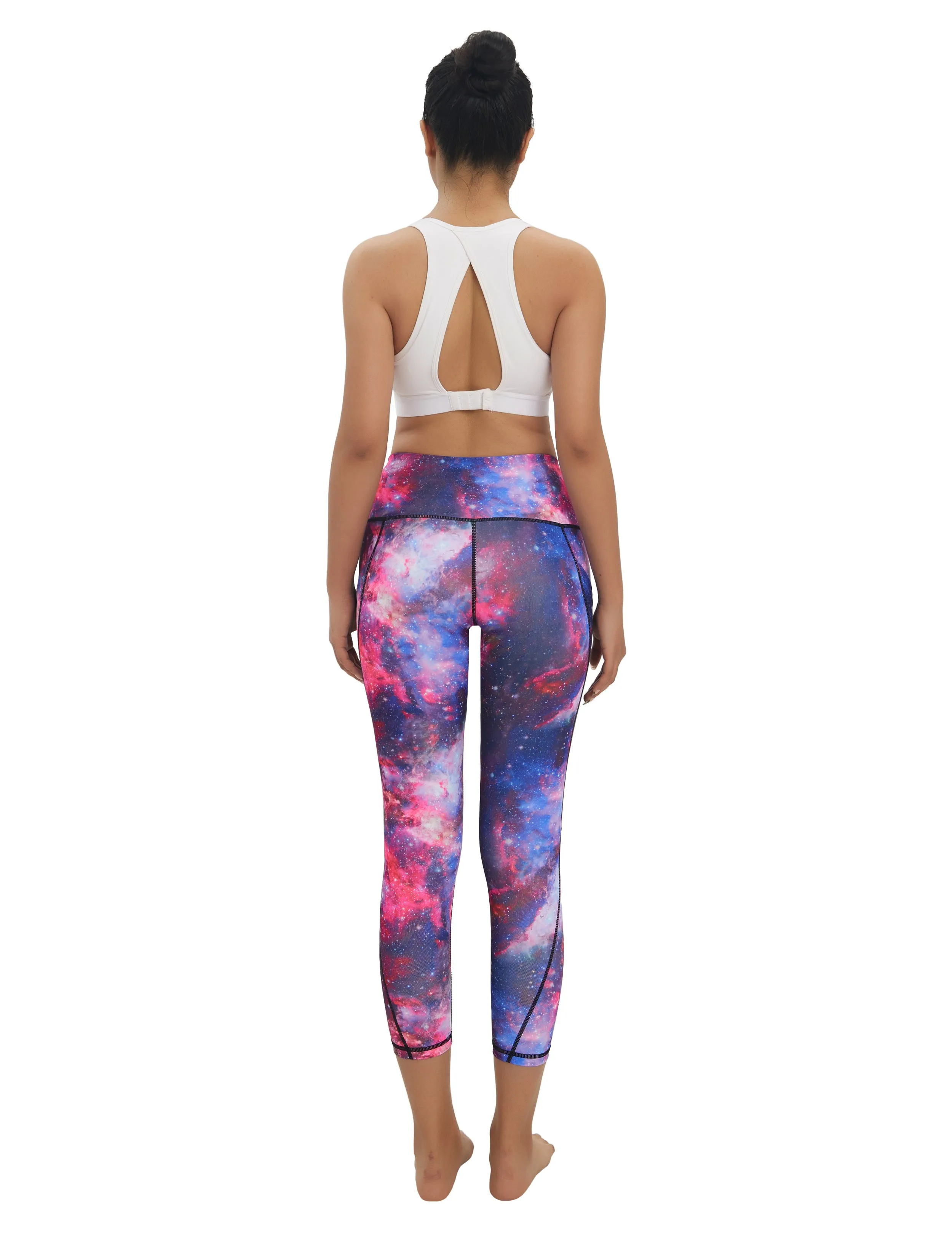 22" Printed Side Pockets Capris galaxy