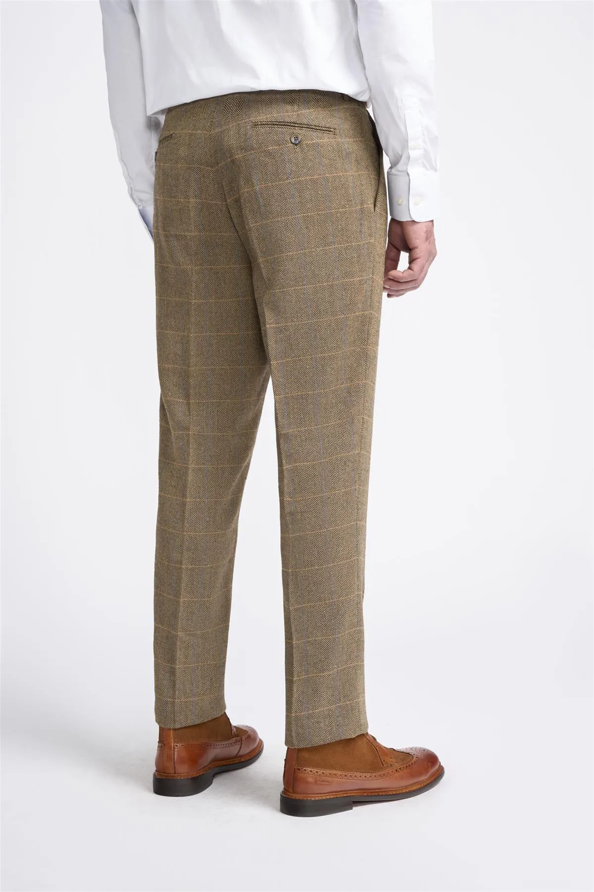 Albert Brown Tweed Check Trousers