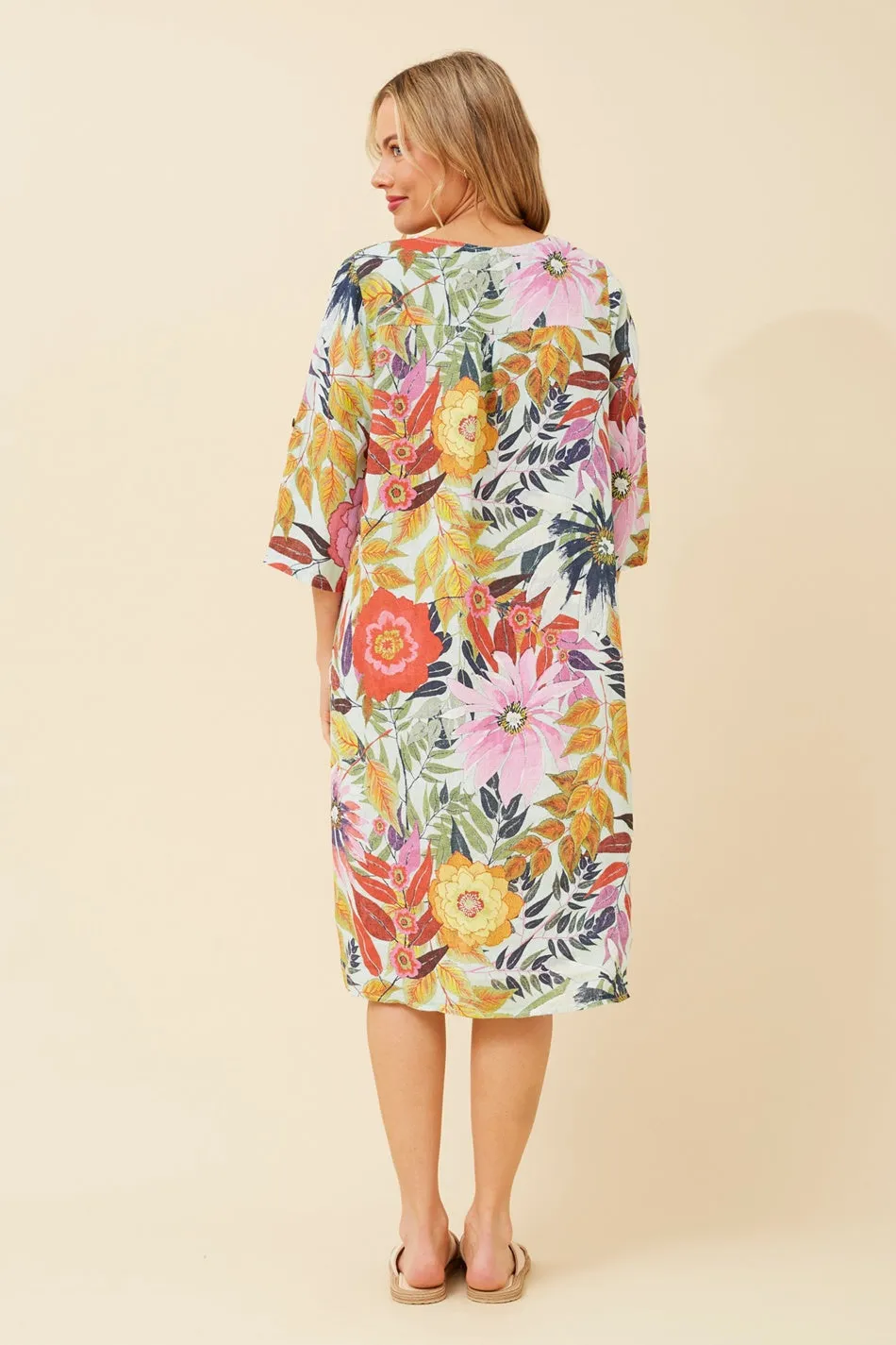 ALORA FLORAL LINEN DRESS