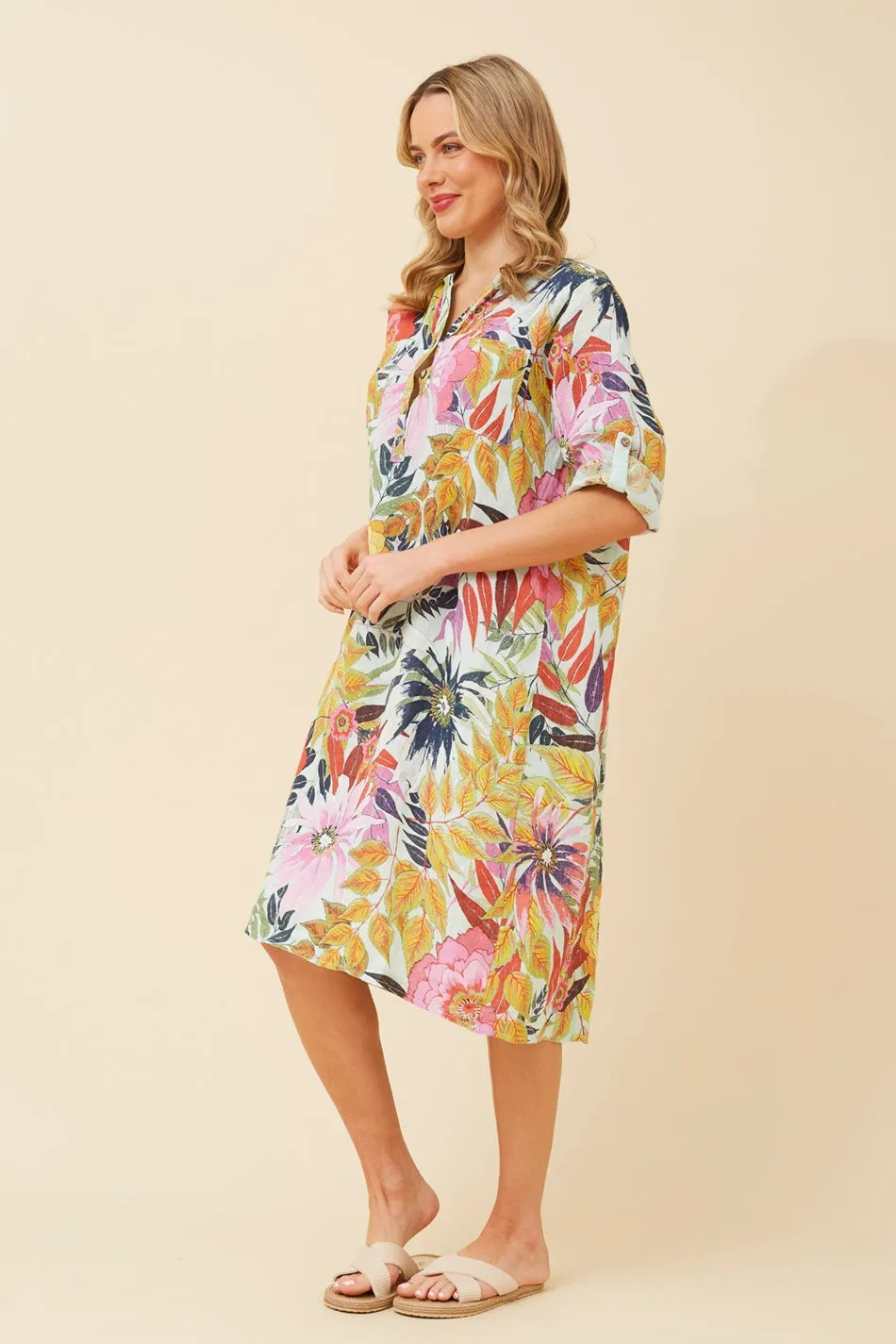 ALORA FLORAL LINEN DRESS