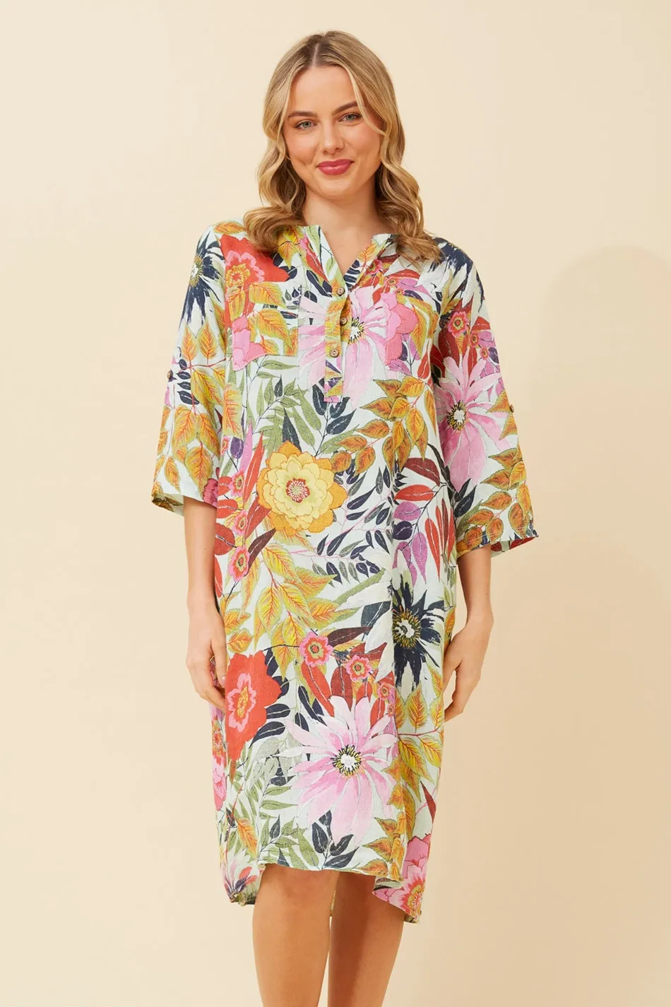 ALORA FLORAL LINEN DRESS