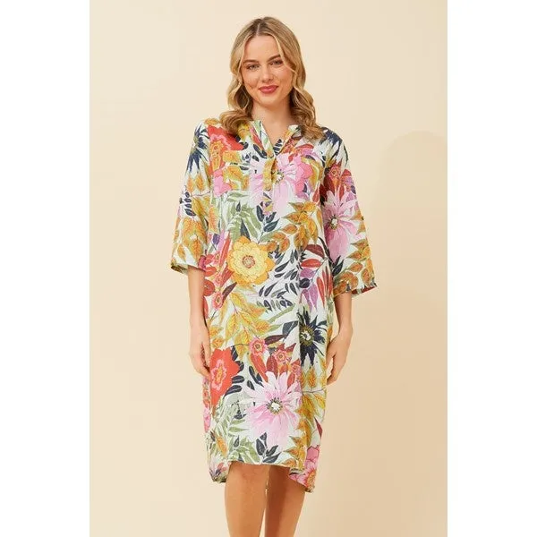 ALORA FLORAL LINEN DRESS