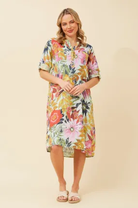 ALORA FLORAL LINEN DRESS