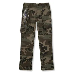 Amicci Flavio Flare Cargo Pants Camo