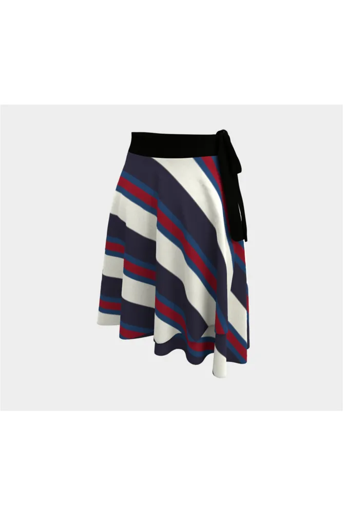 Anaglyph Striped Wrap Skirt