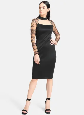 Animal Print Mesh Dress