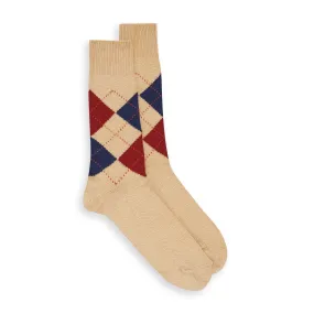 Argyle Socks - Beige