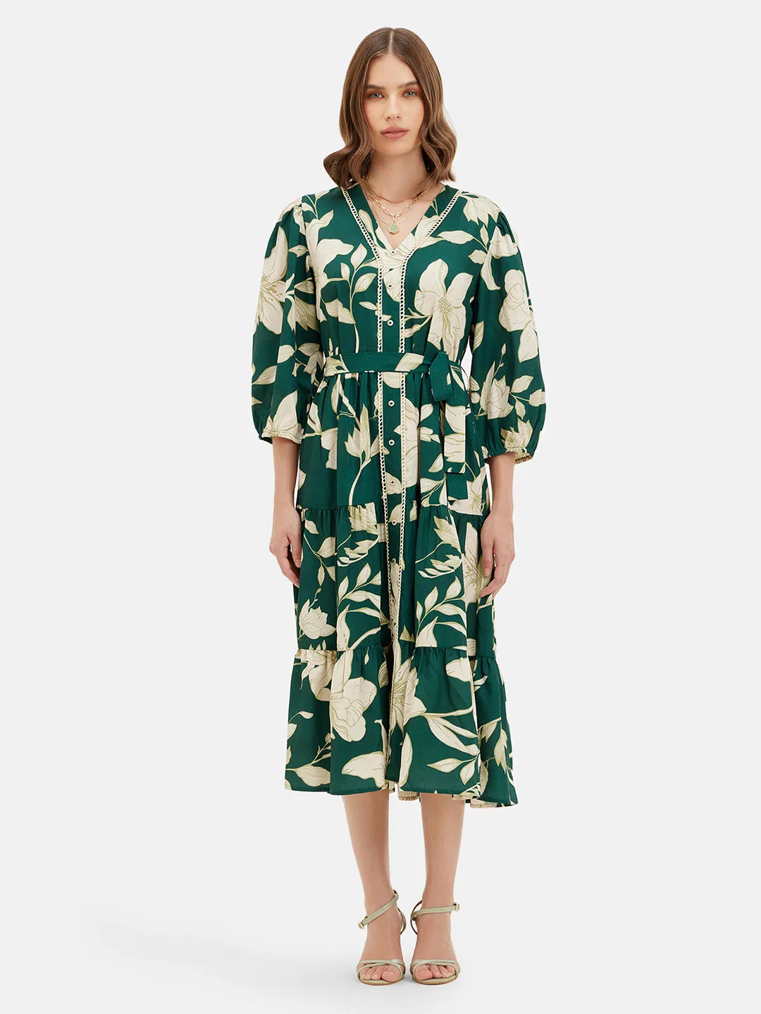 ASHLEY PRINTED MIDI DRESS