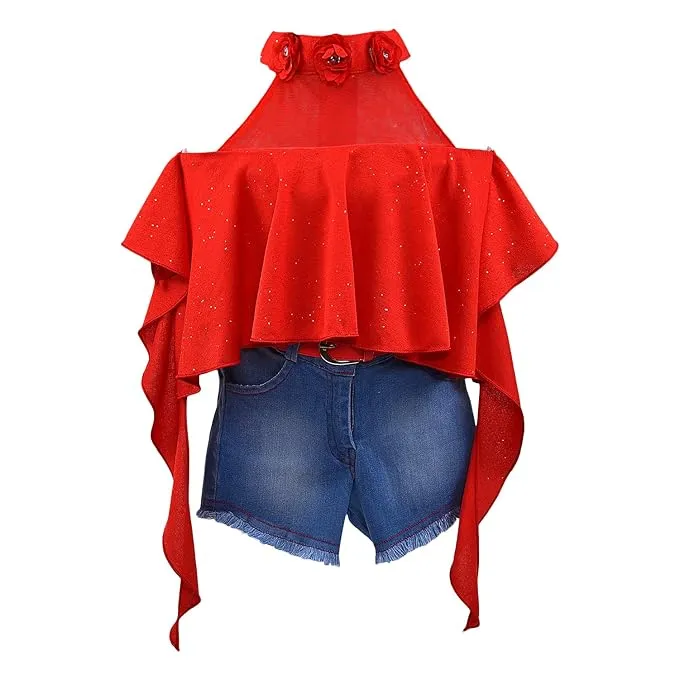 Baby Girls Red Top and Shorts Dress