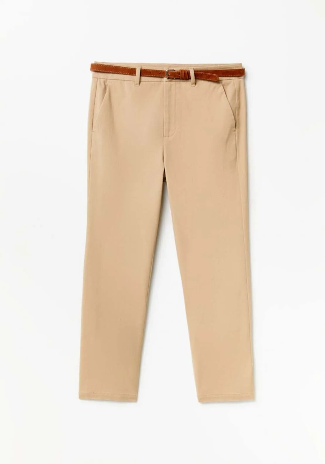 Belted chino trousers - Camel