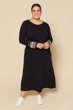 Binky Midi Dress in Black