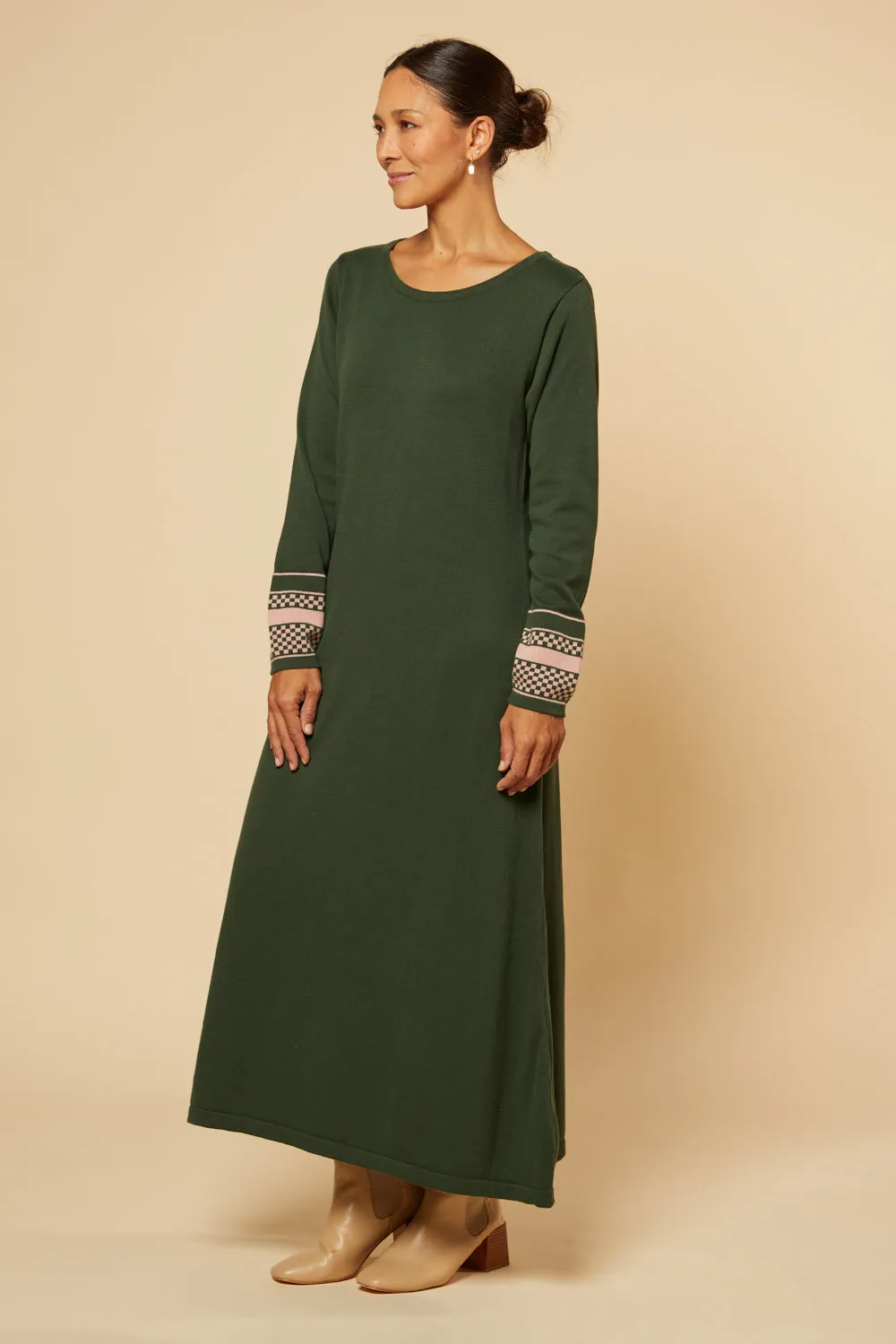 Binky Midi Dress in Olive