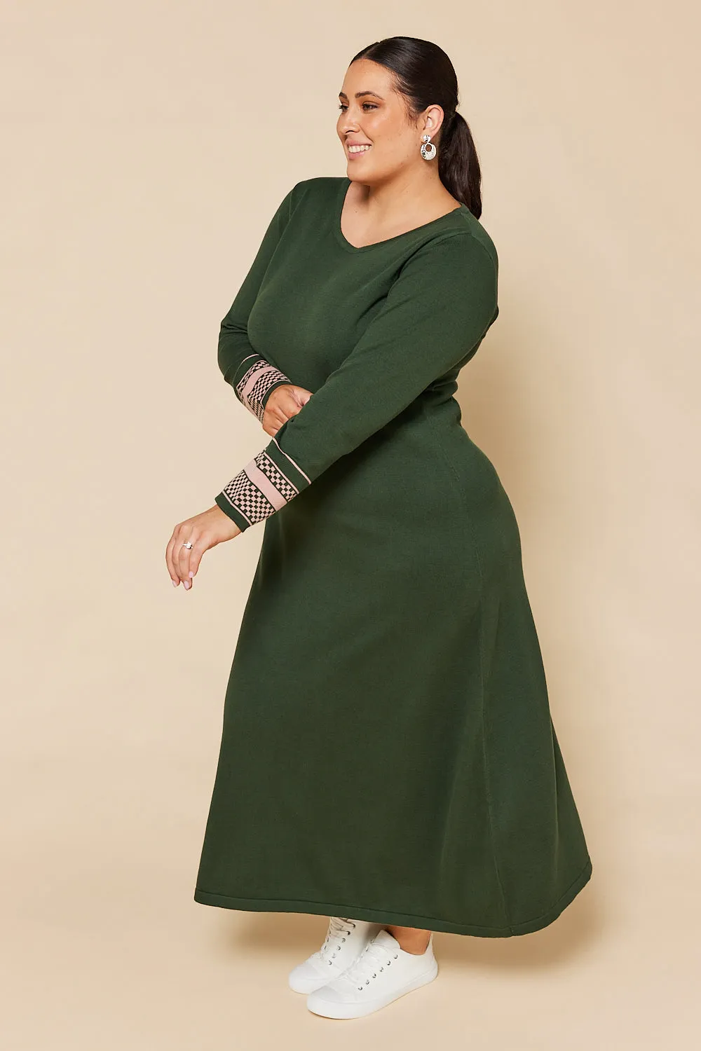 Binky Midi Dress in Olive