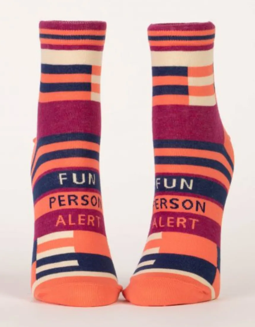 Blue Q - Fun Person ALert W-Ankle Socks