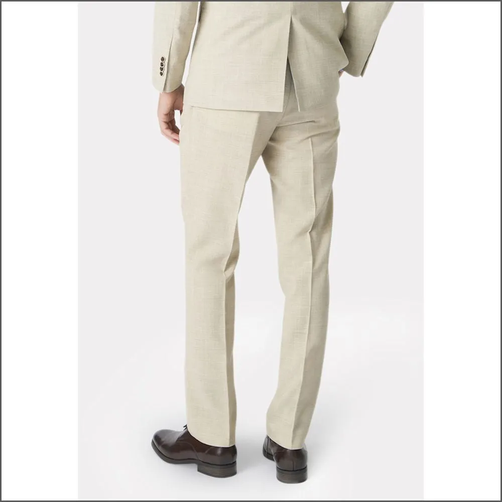 Brook Taverner Tailored Fit Natural Linen Mix Suit Trouser<><>