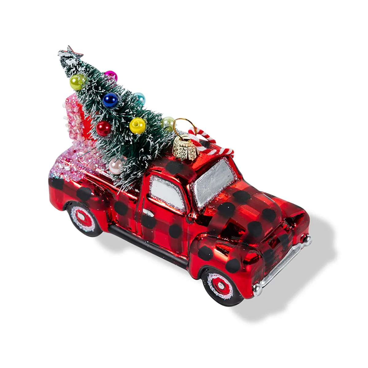 Buffalo Plaid Truck Ornament