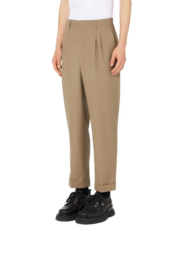 Carrot Fit Trousers With Hem And Pleats HTR100.264