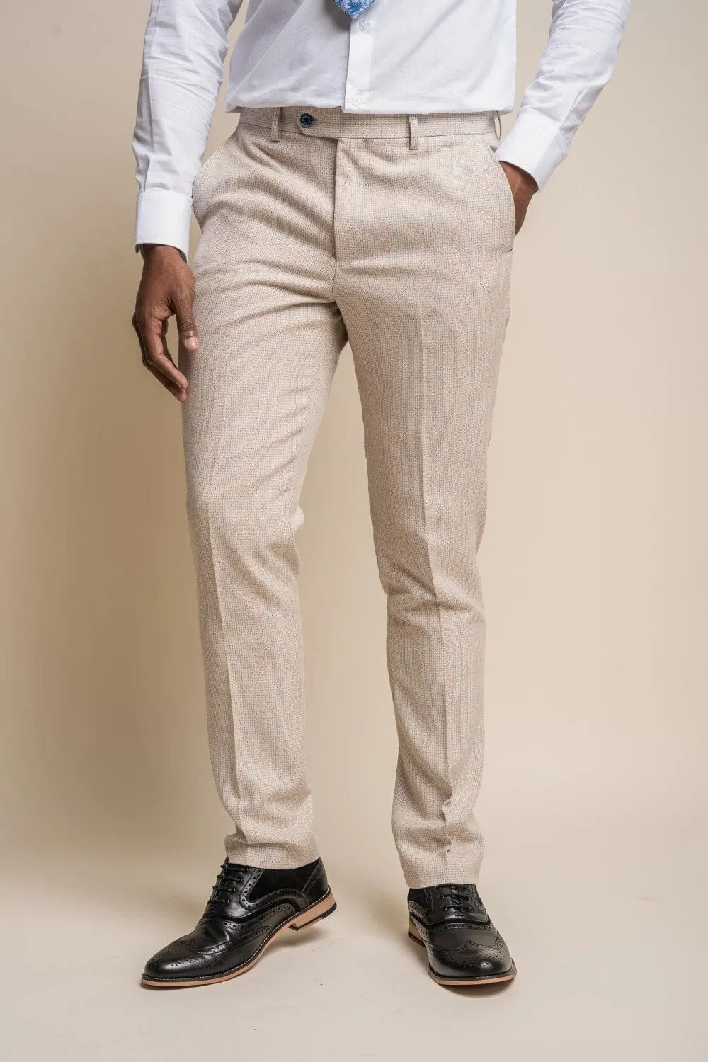 Cavani Caridi Men's Cream Caridi Trousers