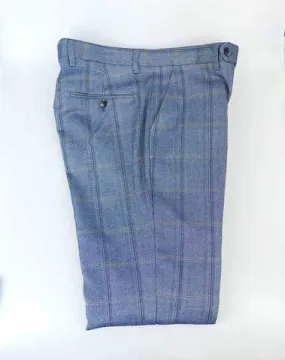 Cavani Connall Blue Tweed Check Trousers