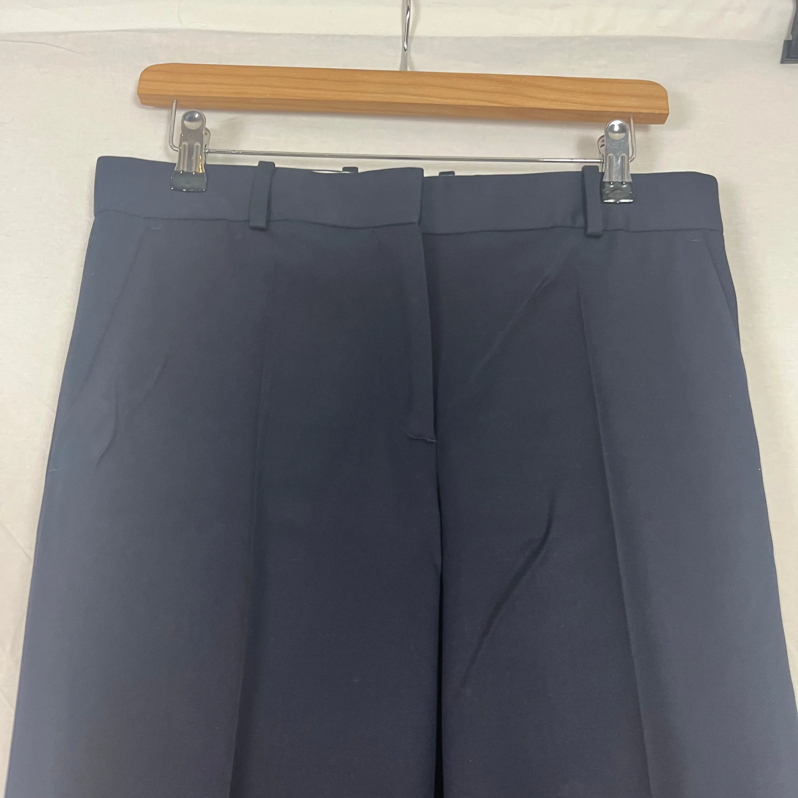 Celine Navy Wool Silk & Cashmere Wide Leg Trousers S