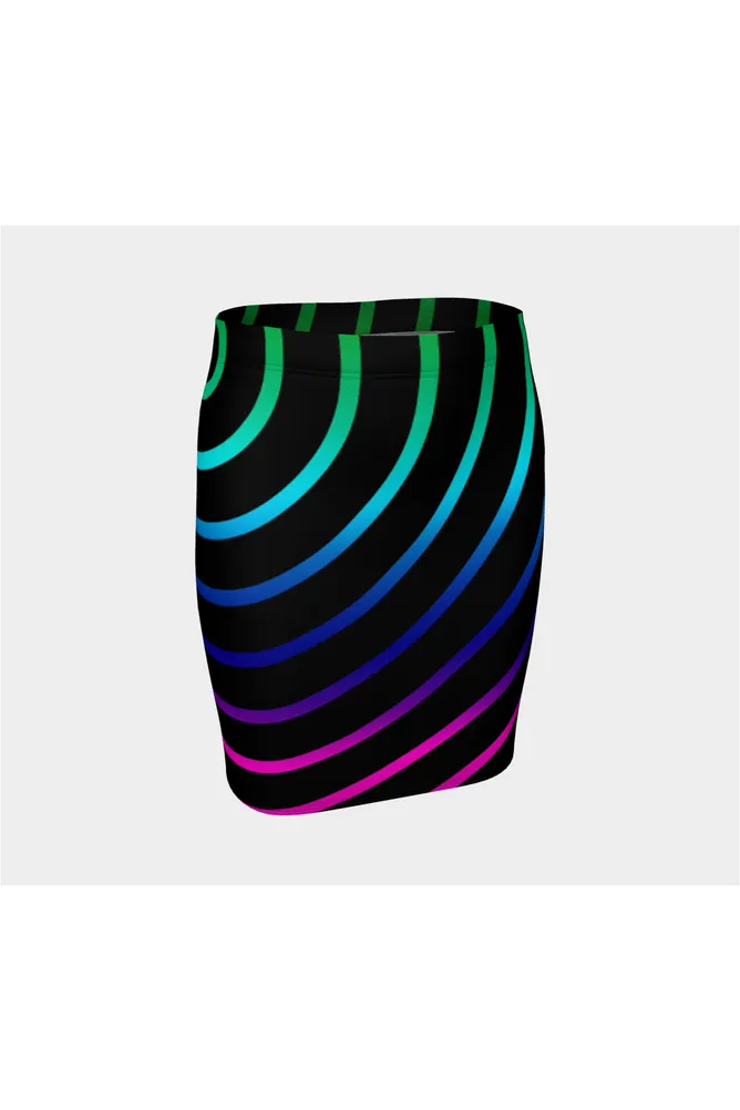 Concentric Rainbows Fitted Skirt